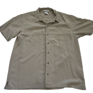Columbia Plaid Button Down Shirt Brown XL Short Sleeve Outdoor
